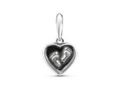 Серебряная подвеска в форме сердца с объемными ножками «Для Мамы»